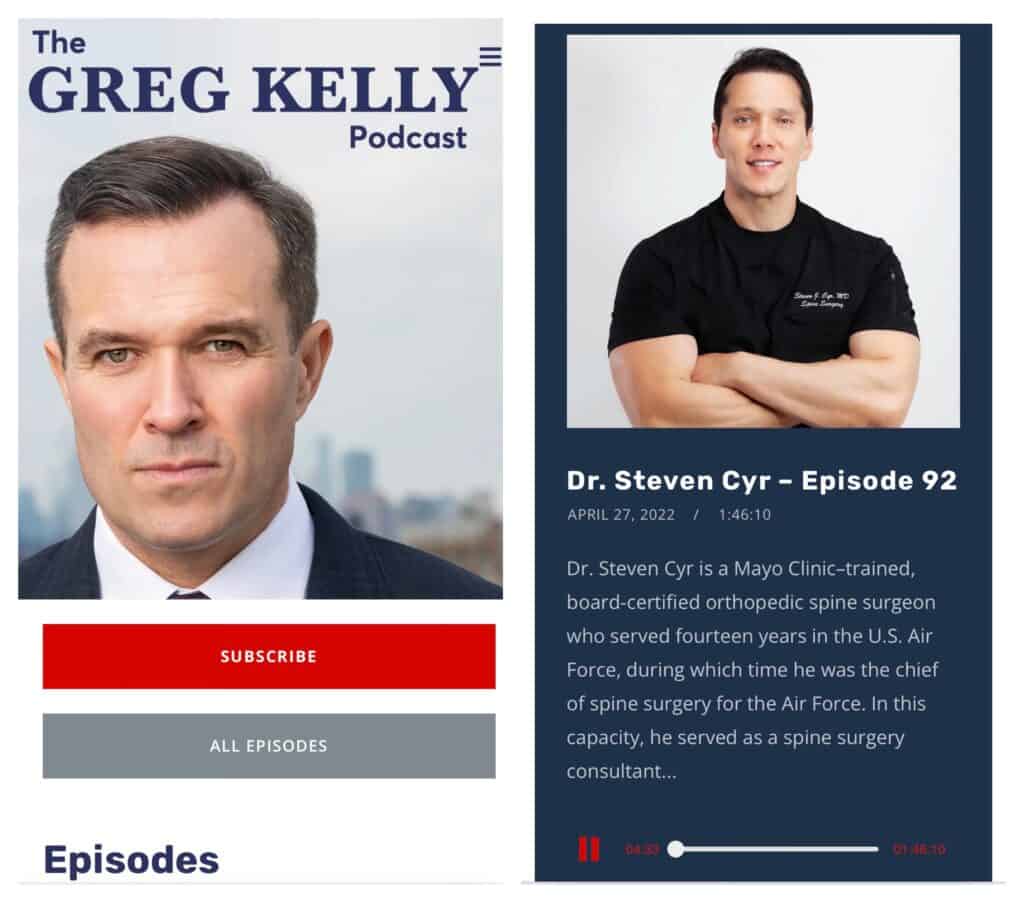 Greg Kelly Podcast with Dr Steven Cyr